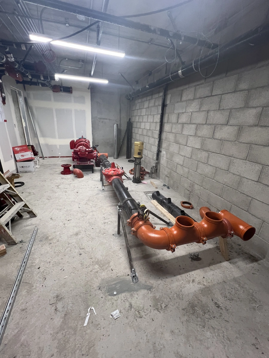 Fire sprinkler pipe at 1510 Webster SF