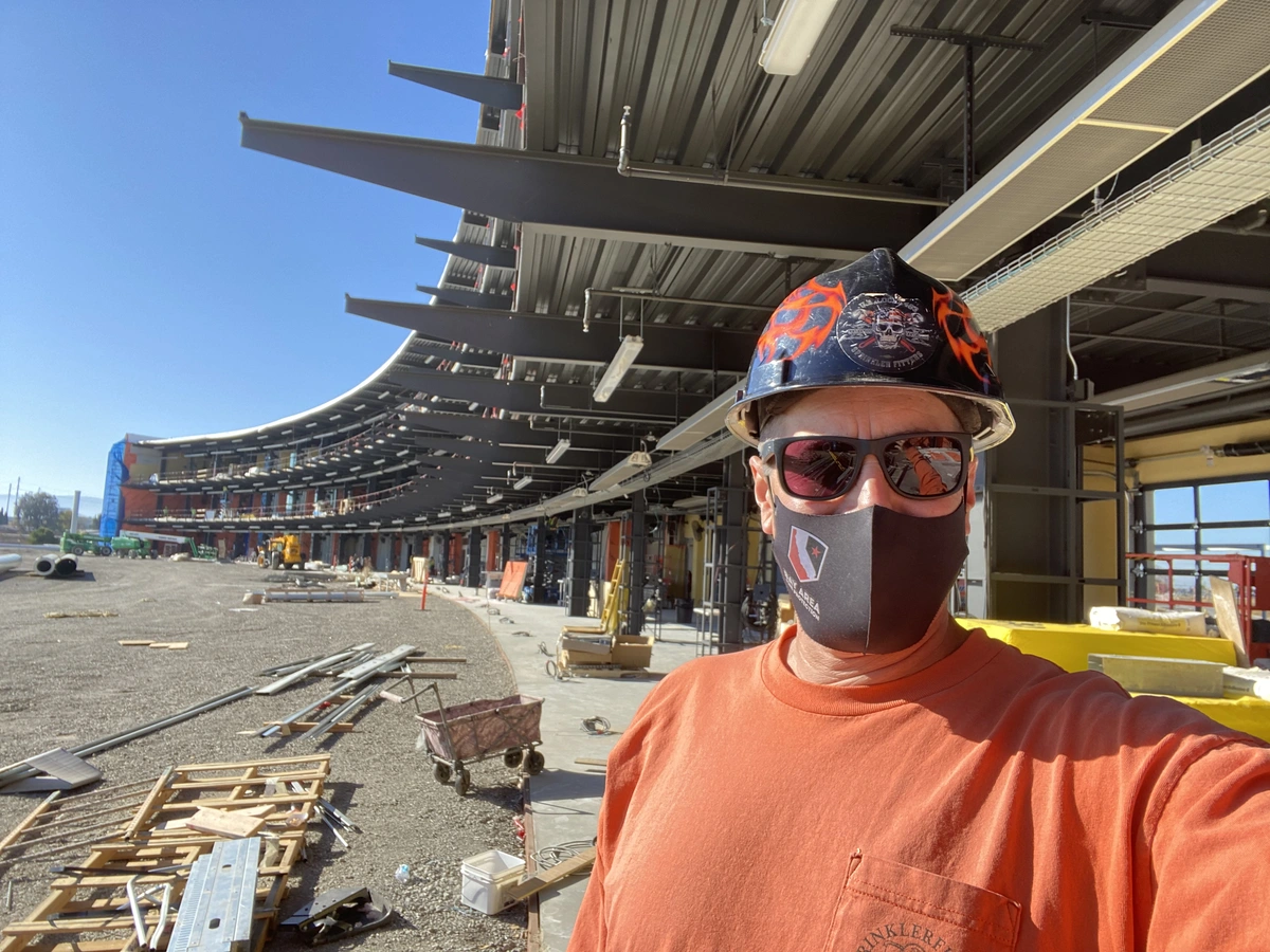 Fire sprinkler piping at Top Golf San Jose